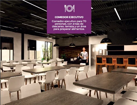 Comedor ejecutivo en el Penthouse de Edificio Milex